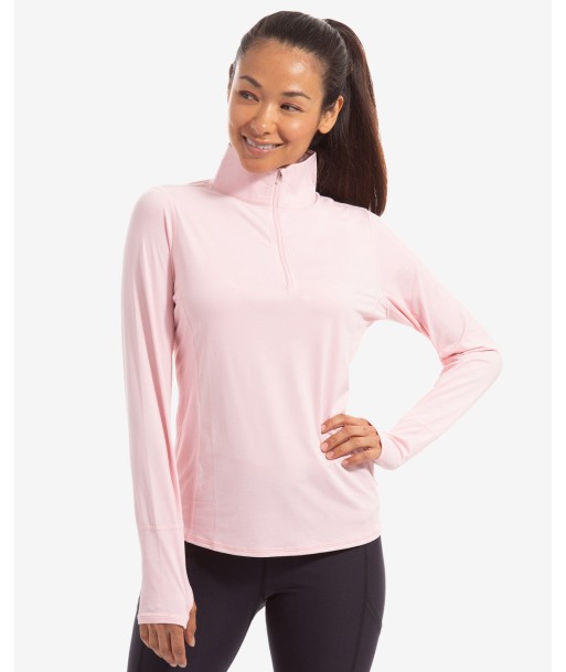 BloqUV: Women's UPF 50 Relaxed Mock Zip Top (3002) - Tickle Me Pink les muscles