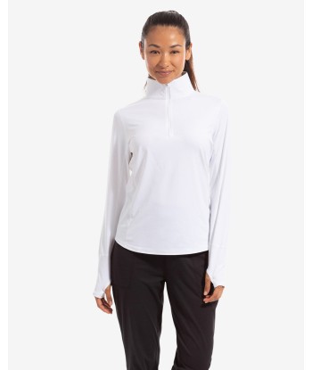 BloqUV: Women's UPF 50 Relaxed Mock Zip Top (3002) - White Comparez et commandez 