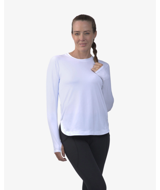 BloqUV: Women's UPF 50 Relaxed Scalloped Top (2015) - White Dans la société mordern