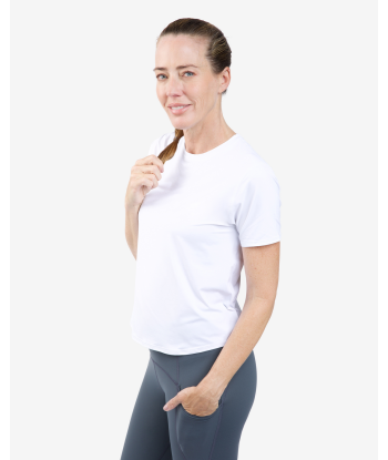 BloqUV: Women's UPF 50 Short Sleeve Crew Top (1101) - White les muscles