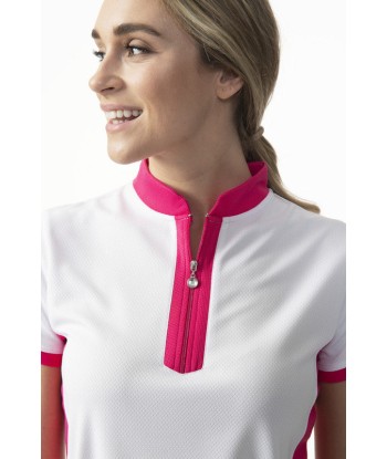 Daily Sports Women's Billie Short Sleeve Dahlia Pink Polo Shirt (Size Small) SALE français