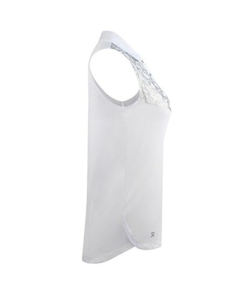 Daily Sports Women's Caterina Sleeveless White Polo (Size Small) SALE paiement sécurisé