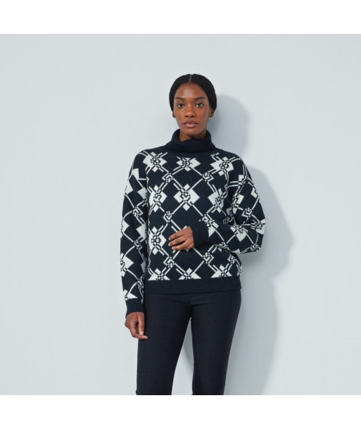 Daily Sports: Women's Acari Roll Neck Sweater - Black and White votre