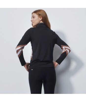 Daily Sports: Women's Bari Long Sleeve Polo Shirt - Black Cinnamon pas cher