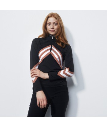 Daily Sports: Women's Bari Long Sleeve Polo Shirt - Black Cinnamon pas cher