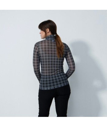 Daily Sports: Women's Barrie Printed Check Mesh Roll Neck Long Sleeve Top pas cher chine