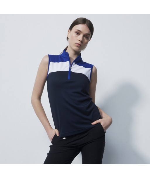 Daily Sports: Women's Calais Color Blocking Sleeveless Polo Shirt - Navy une grave pollution 