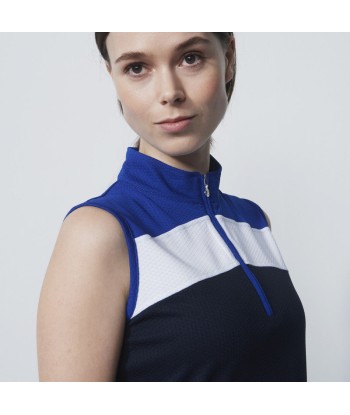 Daily Sports: Women's Calais Color Blocking Sleeveless Polo Shirt - Navy une grave pollution 