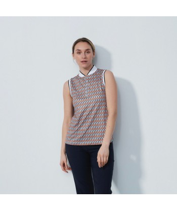 Daily Sports: Women's Delta Print Sleeveless Polo - Navy and Orange online