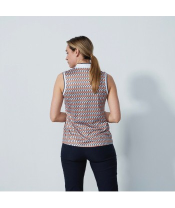 Daily Sports: Women's Delta Print Sleeveless Polo - Navy and Orange online