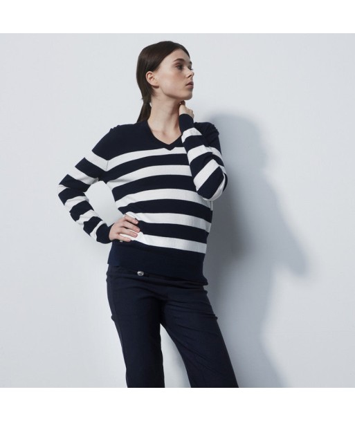 Daily Sports: Women's Ferrarra Stripe Pullover - Navy White brillant des détails fins