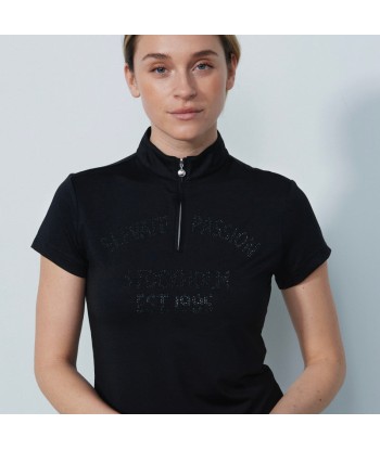 Daily Sports: Women's Foxton Graphic Cap Sleeve Polo - Black Fin de série