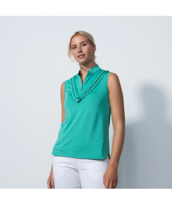 Daily Sports: Women's Istres Ruffle Sleeveless Polo Shirt - Sea Green brillant des détails fins