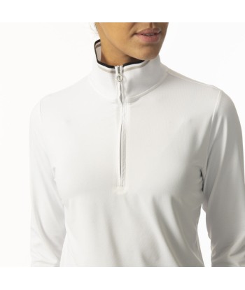 Daily Sports: Women's Karolina Long Sleeve Zip Top - White paiement sécurisé