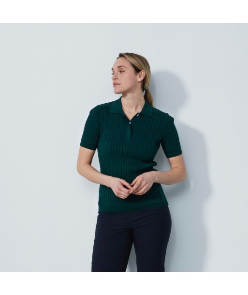 Daily Sports: Women's Madelene Cable Knit Short Sleeve Polo Shirt - Nori Green À commander