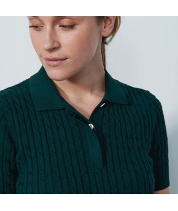 Daily Sports: Women's Madelene Cable Knit Short Sleeve Polo Shirt - Nori Green À commander