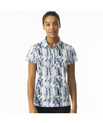 Daily Sports: Women's Marble Polo Shirt - Blue en ligne