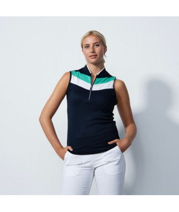 Daily Sports: Women's Menton Sleeveless Polo - Navy Green commande en ligne