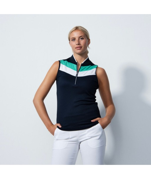 Daily Sports: Women's Menton Sleeveless Polo - Navy Green commande en ligne