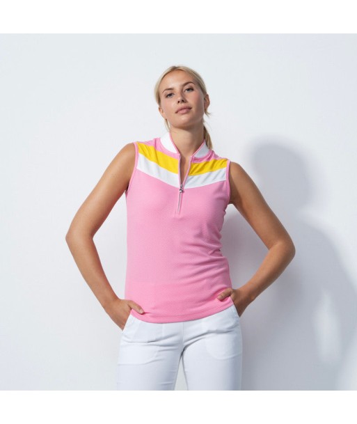 Daily Sports: Women's Menton Sleeveless Polo - Pink Yellow Profitez des Offres !