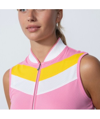 Daily Sports: Women's Menton Sleeveless Polo - Pink Yellow Profitez des Offres !