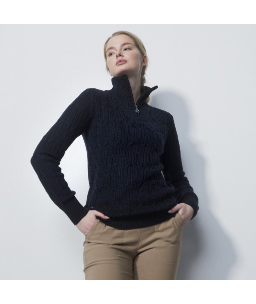 Daily Sports: Women's Olivet Cable Knit Pullover Lined - Black vous aussi creer 