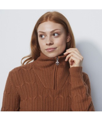 Daily Sports: Women's Olivet Cable Knit Pullover Lined - Cinnamon la colonne vertébrale