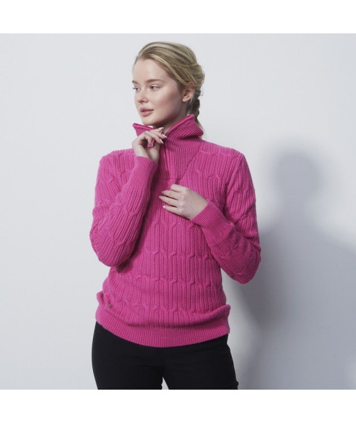 Daily Sports: Women's Olivet Cable Knit Pullover Lined - Tulip Pink paiement sécurisé