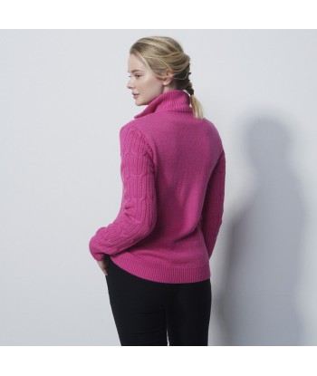 Daily Sports: Women's Olivet Cable Knit Pullover Lined - Tulip Pink paiement sécurisé