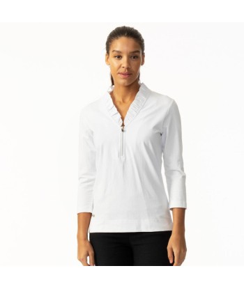 Daily Sports: Women's Patrice 3/4 Sleeve Polo - White Vous souhaitez 