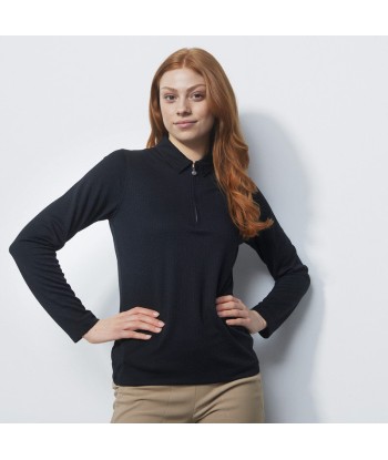 Daily Sports: Women's Peoria Long Sleeve Polo Shirt - Black destockage