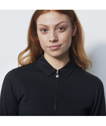 Daily Sports: Women's Peoria Long Sleeve Polo Shirt - Black destockage