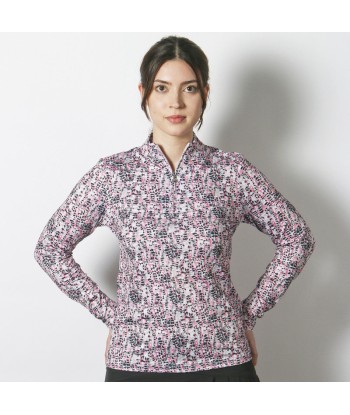 Daily Sports: Women's Ravenna Long Sleeve Polo Shirt - Pink Animal rembourrage situé sous