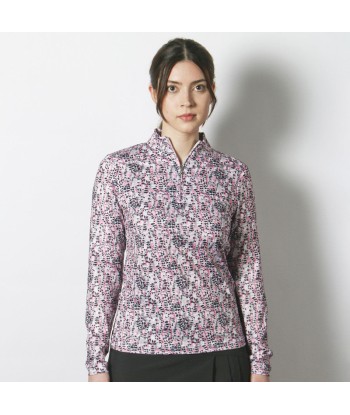 Daily Sports: Women's Ravenna Long Sleeve Polo Shirt - Pink Animal rembourrage situé sous