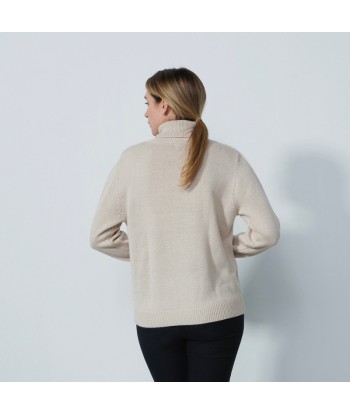 Daily Sports: Women's Raw Beige Fernie Graphic Roll Neck Sweater - Raw Beige Les êtres humains sont 