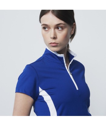 Daily Sports: Women's Vichy Cap Sleeve Polo - White Spectrum Blue rembourrage situé sous