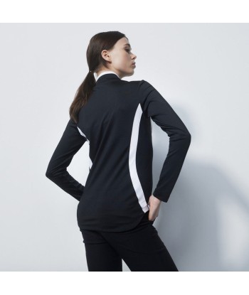 Daily Sports: Women's Vichy Long Sleeve Half Neck Top - Black White Dans la société mordern