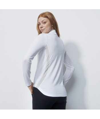 Daily Sports: Women's Vichy Long Sleeve Half Neck Top - White Pebble prix pour 