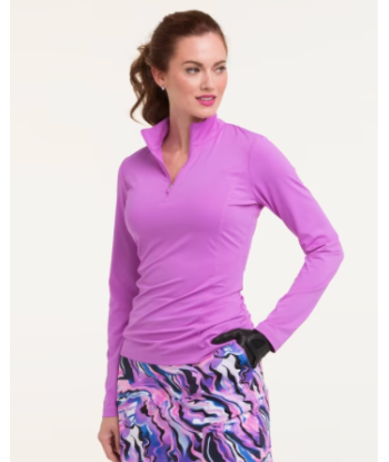 EP NY Golf: Women's Long Sleeve Zip Mock Polo pas chere