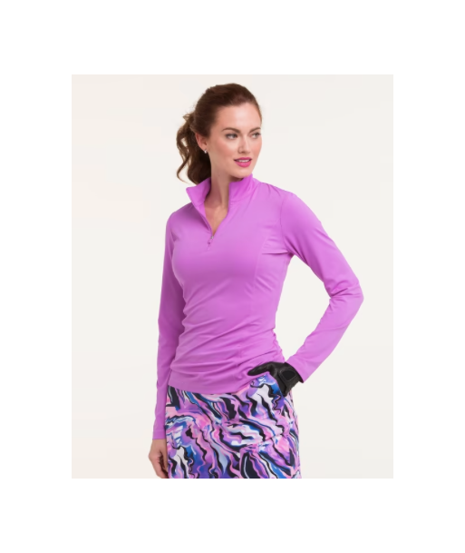 EP NY Golf: Women's Long Sleeve Zip Mock Polo pas chere