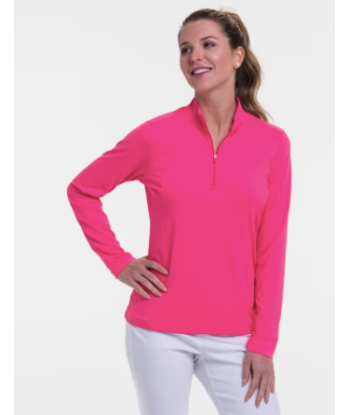 EP NY Golf: Women's Long Sleeve Zip Mock Polo pas chere