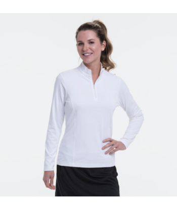 EP NY Golf: Women's Long Sleeve Zip Mock Polo pas chere