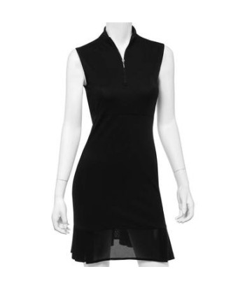 EP NY Golf: Women's Short Sleeve Dress with Mesh Pleat Hem Detail (Black, Size: XXS) SALE À commander