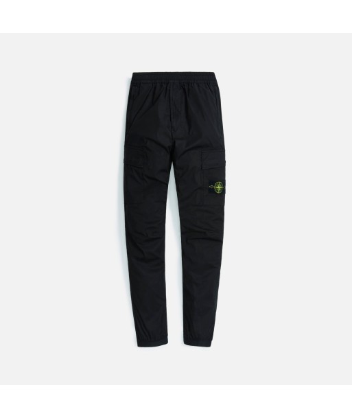 Stone Island Stretch Cotton Tela Garment Dyed Cargo Pants - Black pas cher