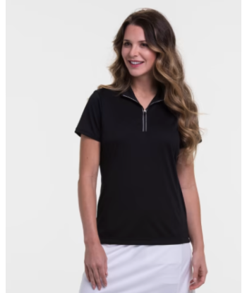 EP NY Golf: Women's Short Sleeve Convertible Zip Mock Polo destockage