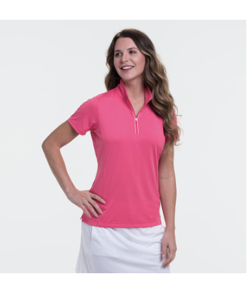 EP NY Golf: Women's Short Sleeve Convertible Zip Mock Polo destockage