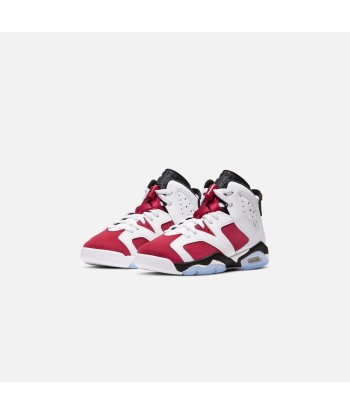 Nike Grade School Air Jordan 6 Retro - White / Carmine / Black de la marque